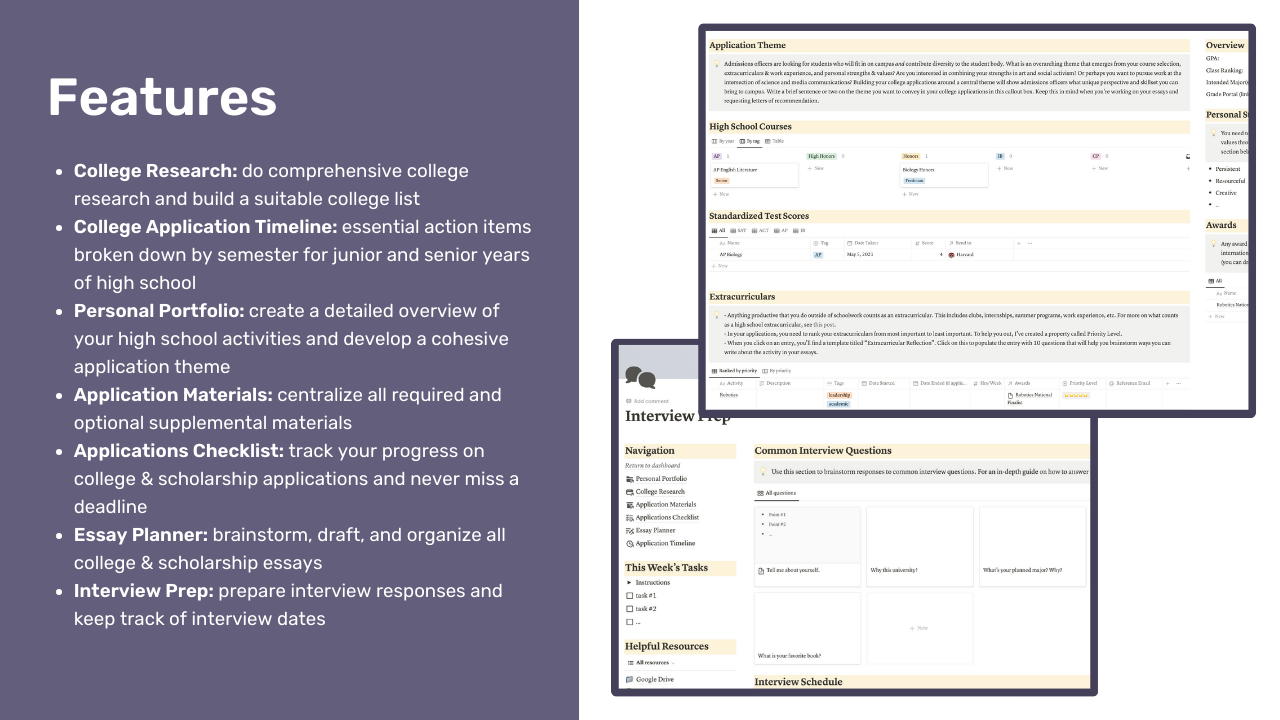 All-in-One College Application Organizer