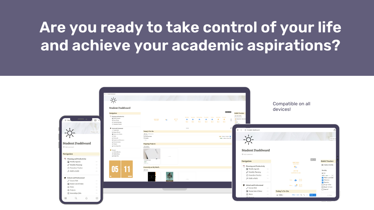 All-in-one Student Notion Dashboard 1.0