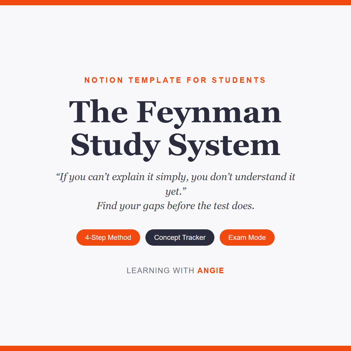 The Feynman Study System Notion template for students - Learning with Angie