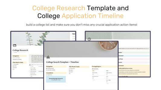 College Search and Application Timeline Notion Template