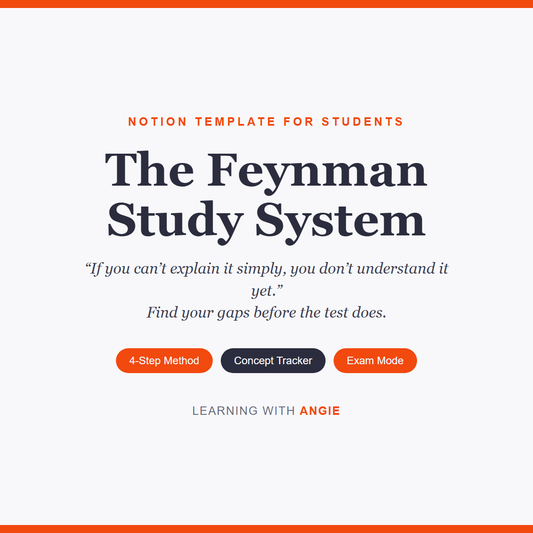 The Feynman Study System Notion template for students - Learning with Angie