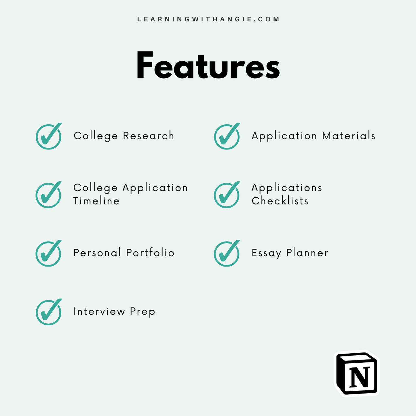 College Search and Application Timeline Notion Template