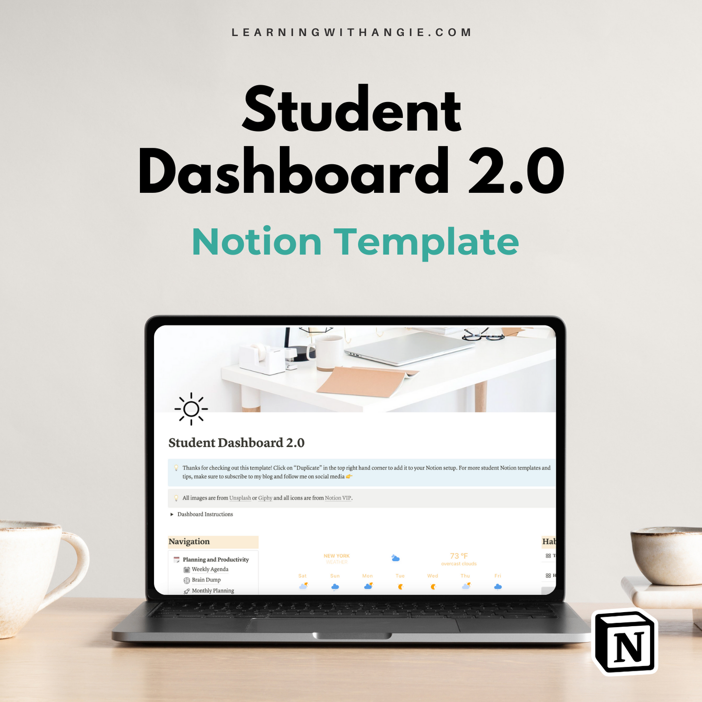 All-in-One Student Notion Dashboard 2.0